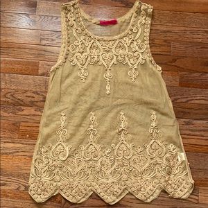 Sheer golden tank top